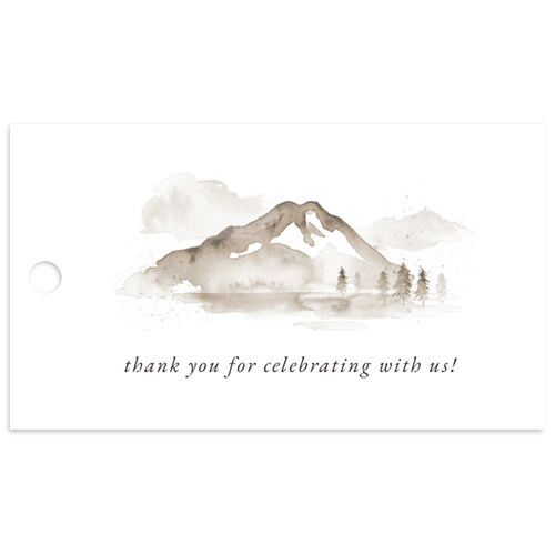 Watercolor Mountains Favor Gift Tags Fawn Signature