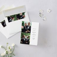 Elegant Photo Sidebar Thank You Cards Pure White