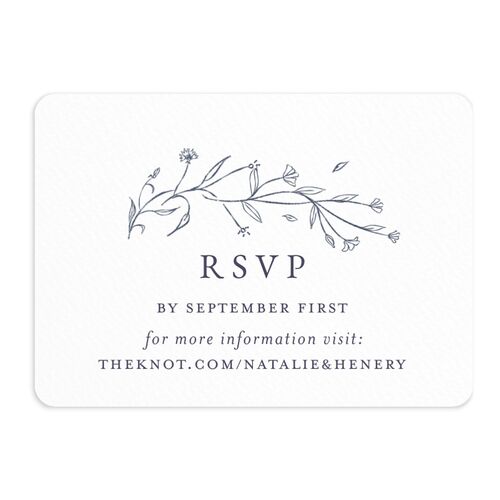 Natural Monogram URL RSVP Cards Midnight Navy Signature Rounded