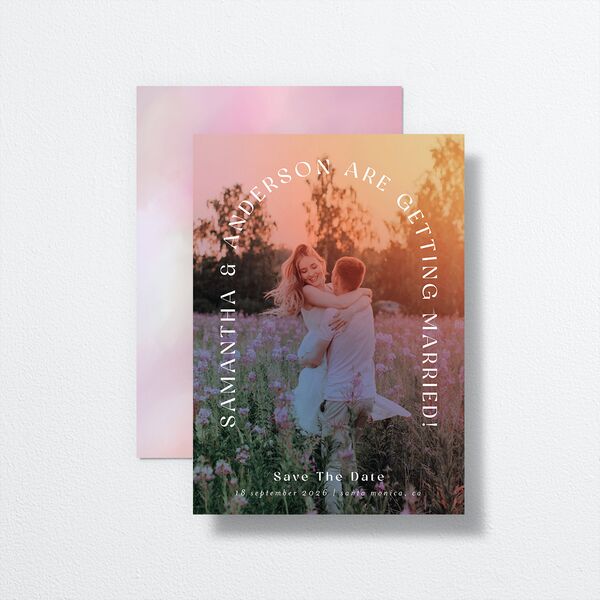 Aura Arch Save The Date Cards Candy Pink Signature smooth No