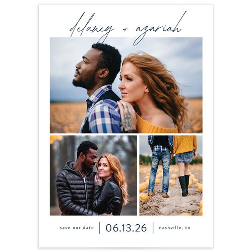 Looking Ahead Save The Date Cards Moody Blue Signature smooth No
