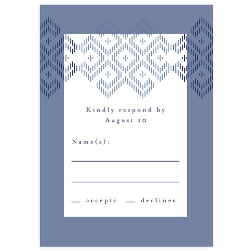 Chinese Lu Mien Wedding Response Cards Royal Blue Signature Standard