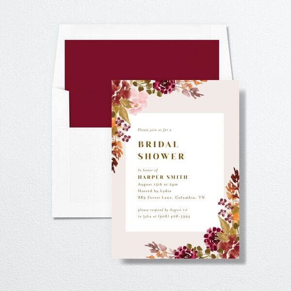 Fall Garland Bridal Shower Invitations Peony Signature