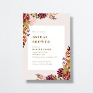 Fall Garland Bridal Shower Invitations Peony Signature