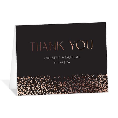 Shimmering Frame Thank You Cards Rose Gold Licorice