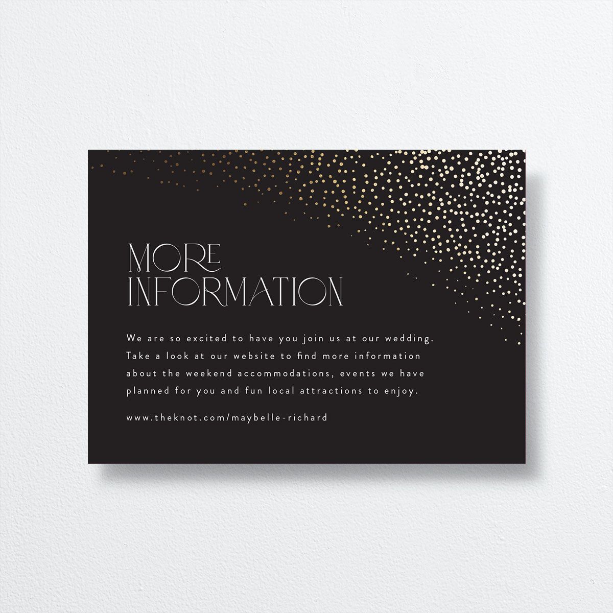 Sweeping Sparkles Wedding Enclosure Cards front