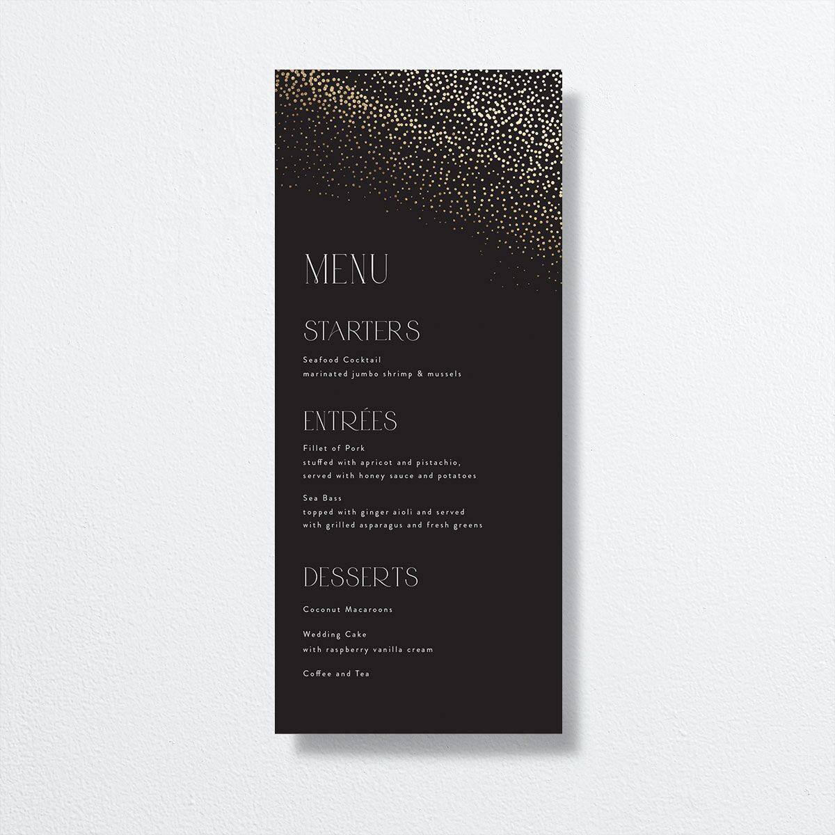 Sweeping Sparkles Menus front