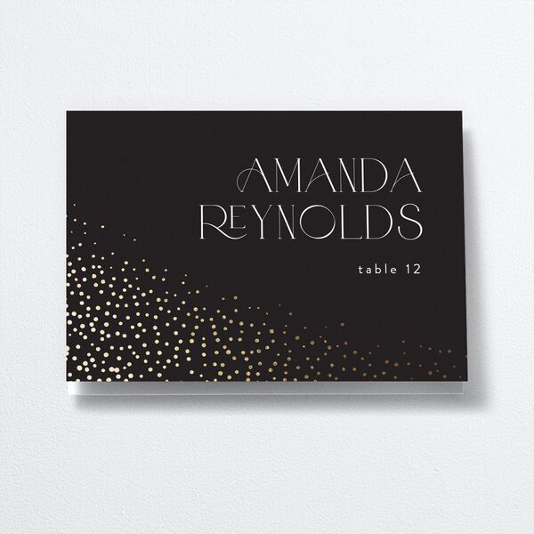 Sweeping Sparkles Place Cards front in Black