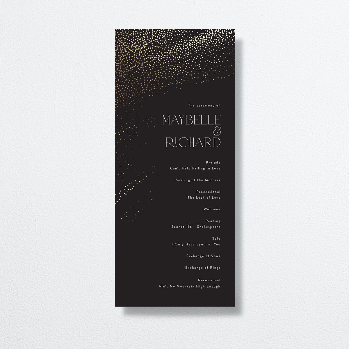 Sweeping Sparkles Wedding Programs front