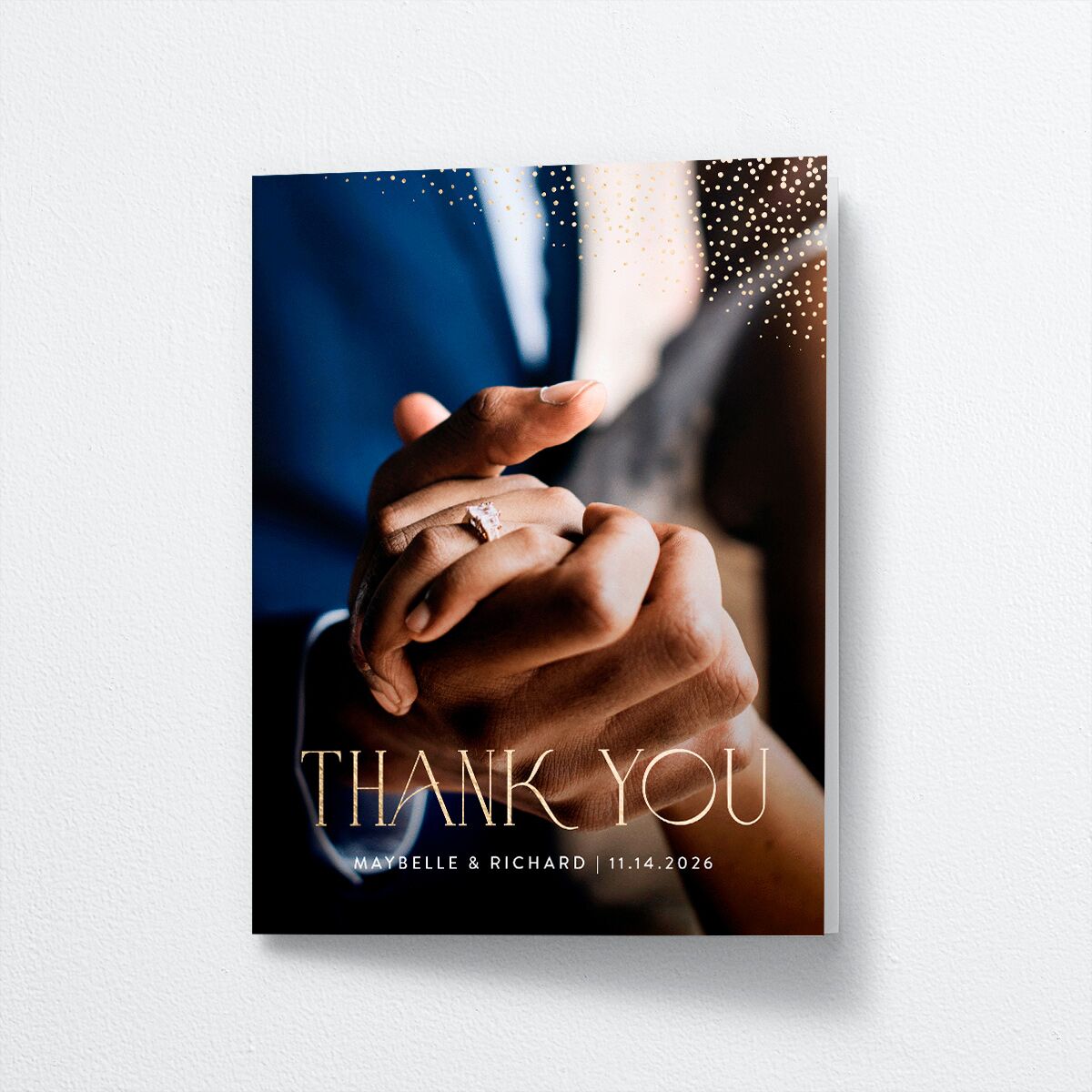 Sweeping Sparkles Thank You Cards front in Black