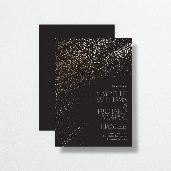 Sweeping Sparkles Wedding Invitations front-and-back