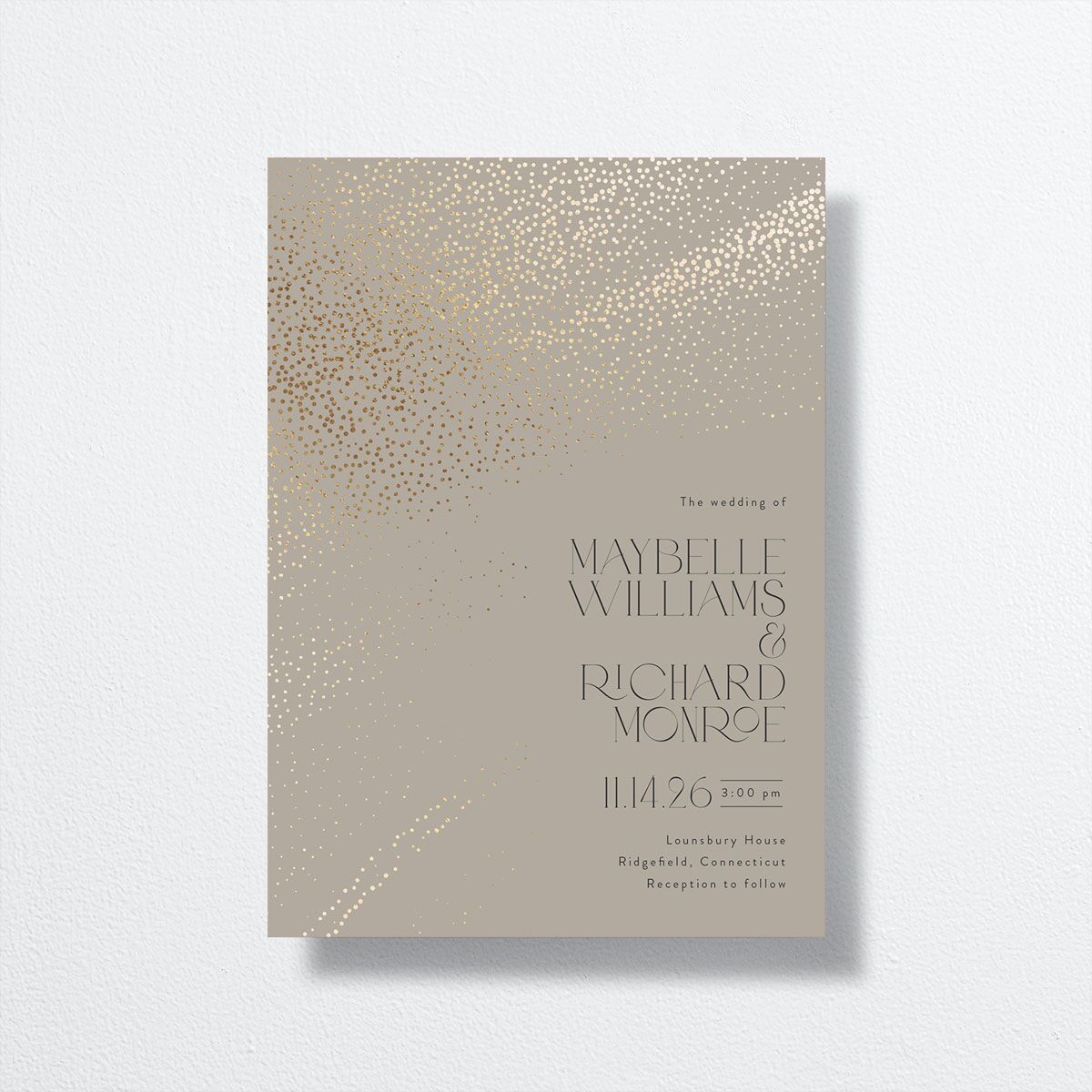 Sweeping Sparkles Wedding Invitations front