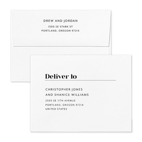 Retro Watercolor Thank You Card Envelopes White Standard Hunter Green Both Recipient and Return Addresses Signature