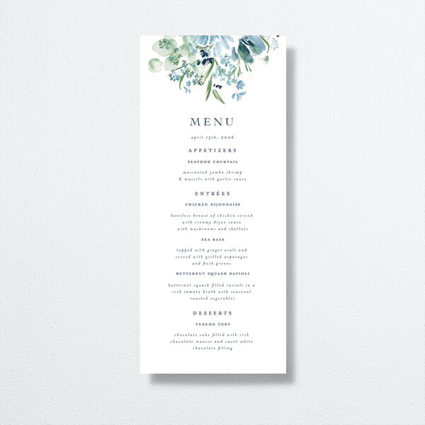 In Bloom Menus Moody Blue Signature