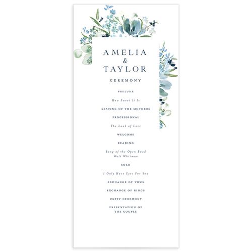 In Bloom Wedding Programs Moody Blue Signature