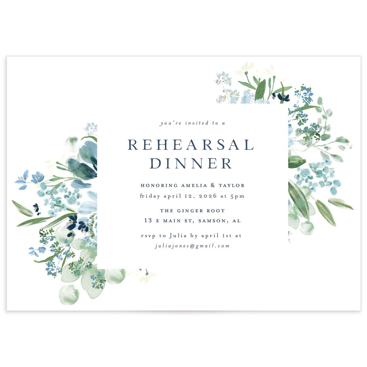 In Bloom Rehearsal Dinner Invitations