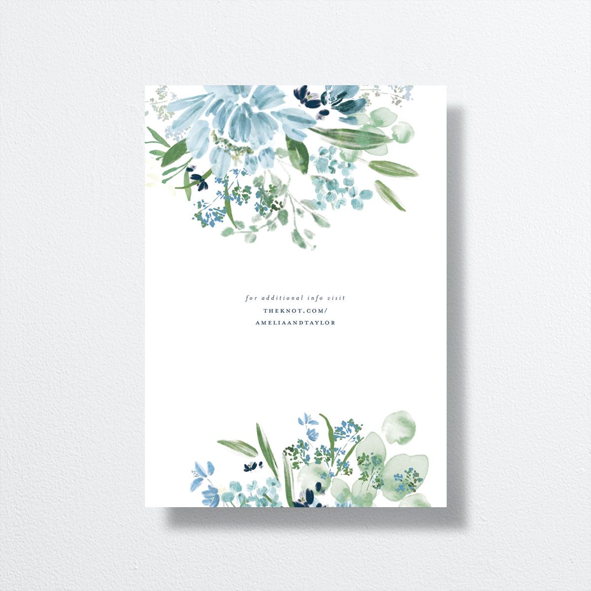 In Bloom Save The Date Cards Moody Blue Signature smooth No