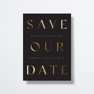 Statement Save The Date Cards Gold Licorice Signature smooth No