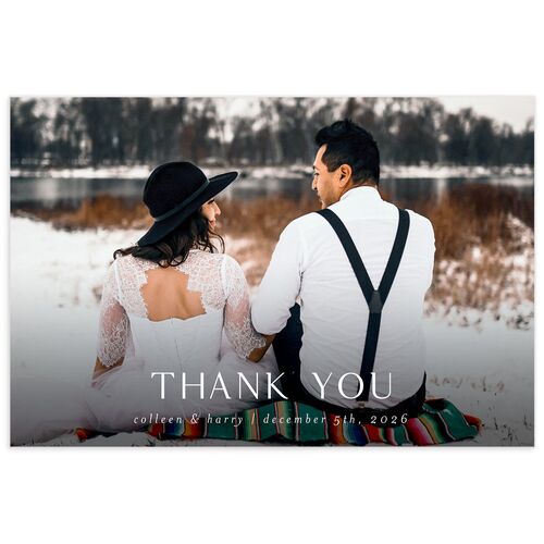 Winter Frame Thank You Postcards Licorice