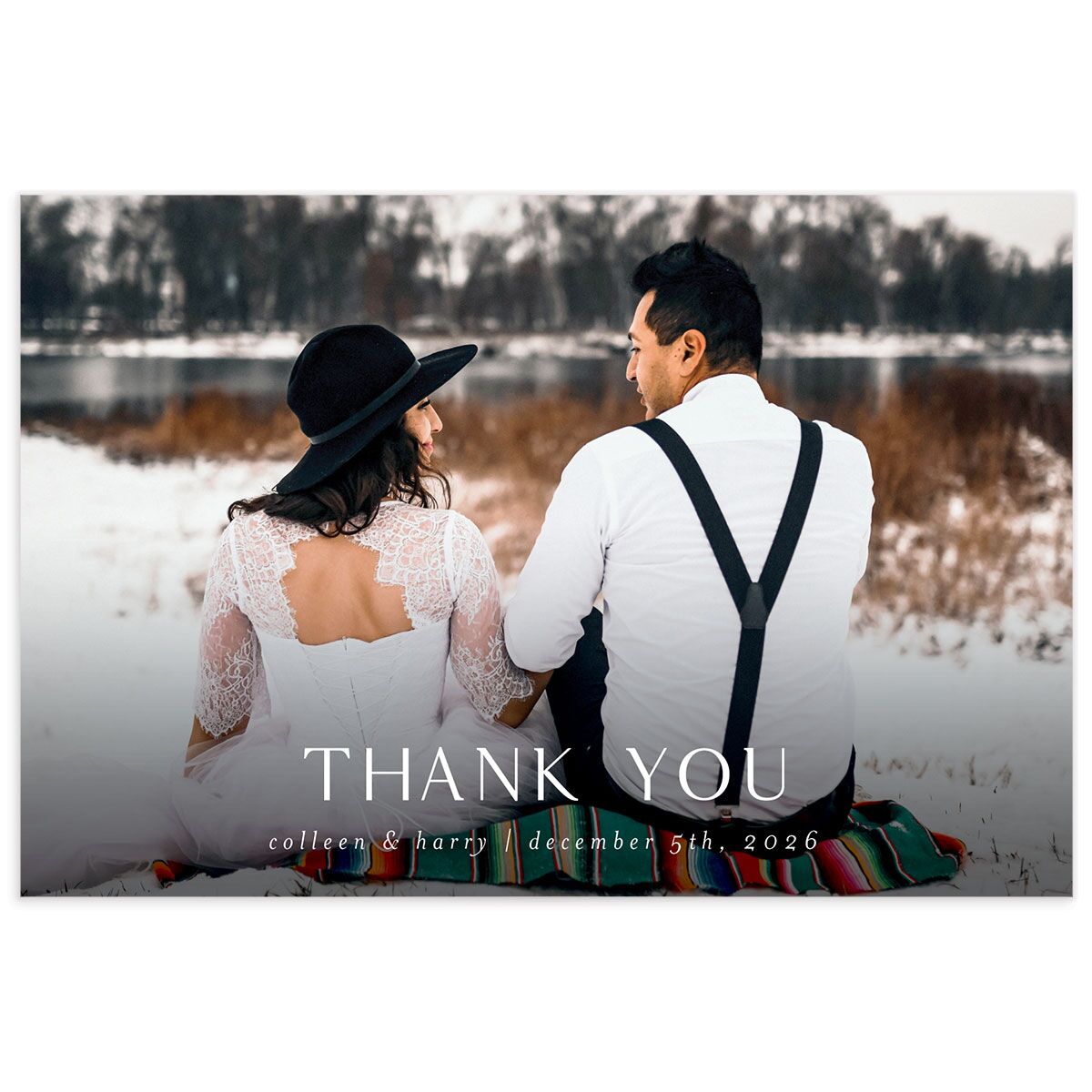 Winter Frame Thank You Postcards