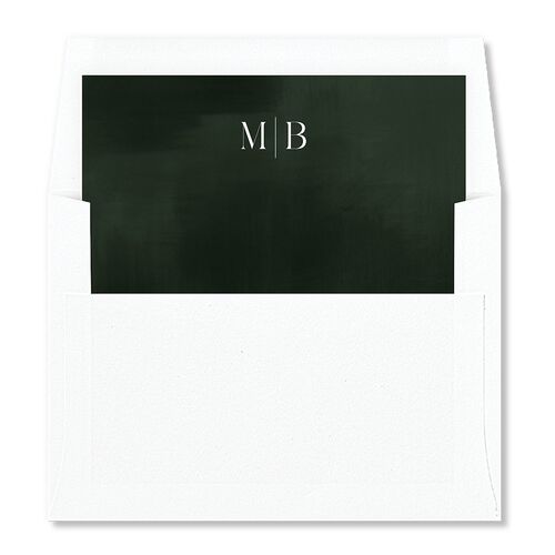 Monogram Portrait Envelope Liners Hunter Green Standard