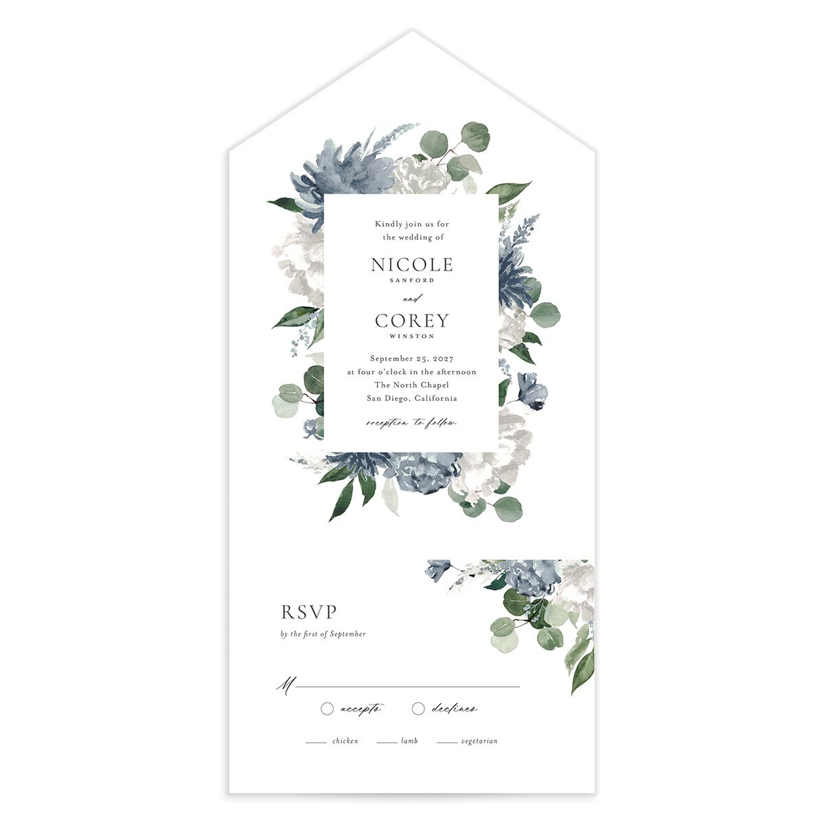 Timeless Bouquet All-in-One Wedding Invitations