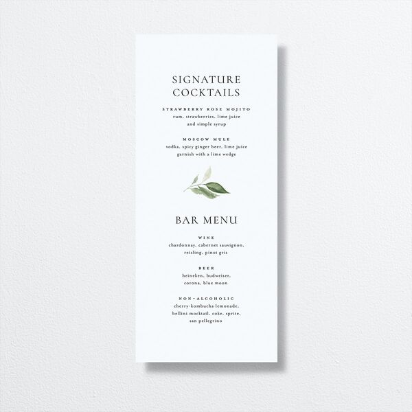Timeless Bouquet Menus Dusty Blue Signature