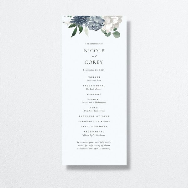 Timeless Bouquet Wedding Programs front