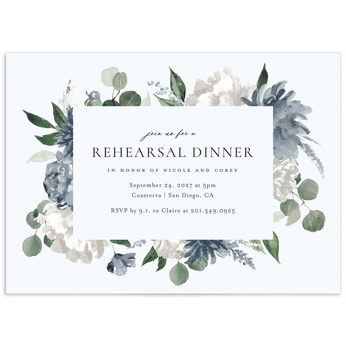 Timeless Bouquet Rehearsal Dinner Invitations