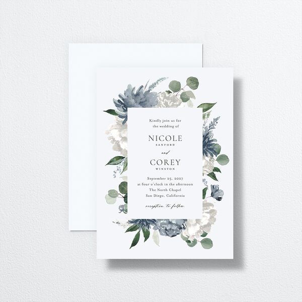 Timeless Bouquet Wedding Invitations front-and-back
