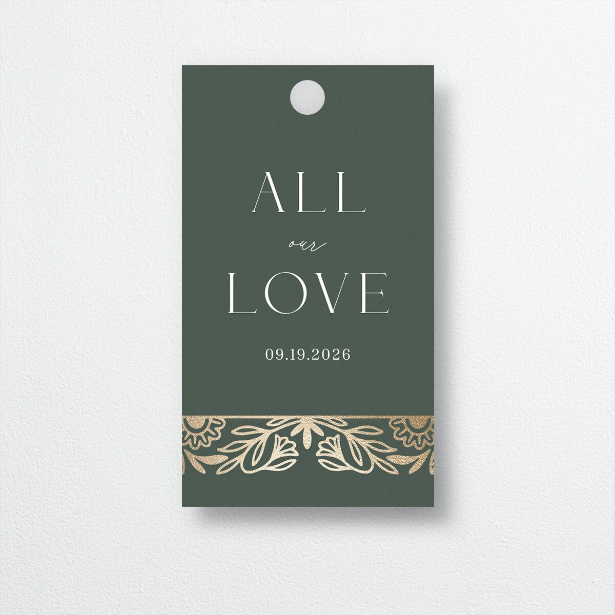Everlasting Favor Gift Tags Gold Hunter Green Signature