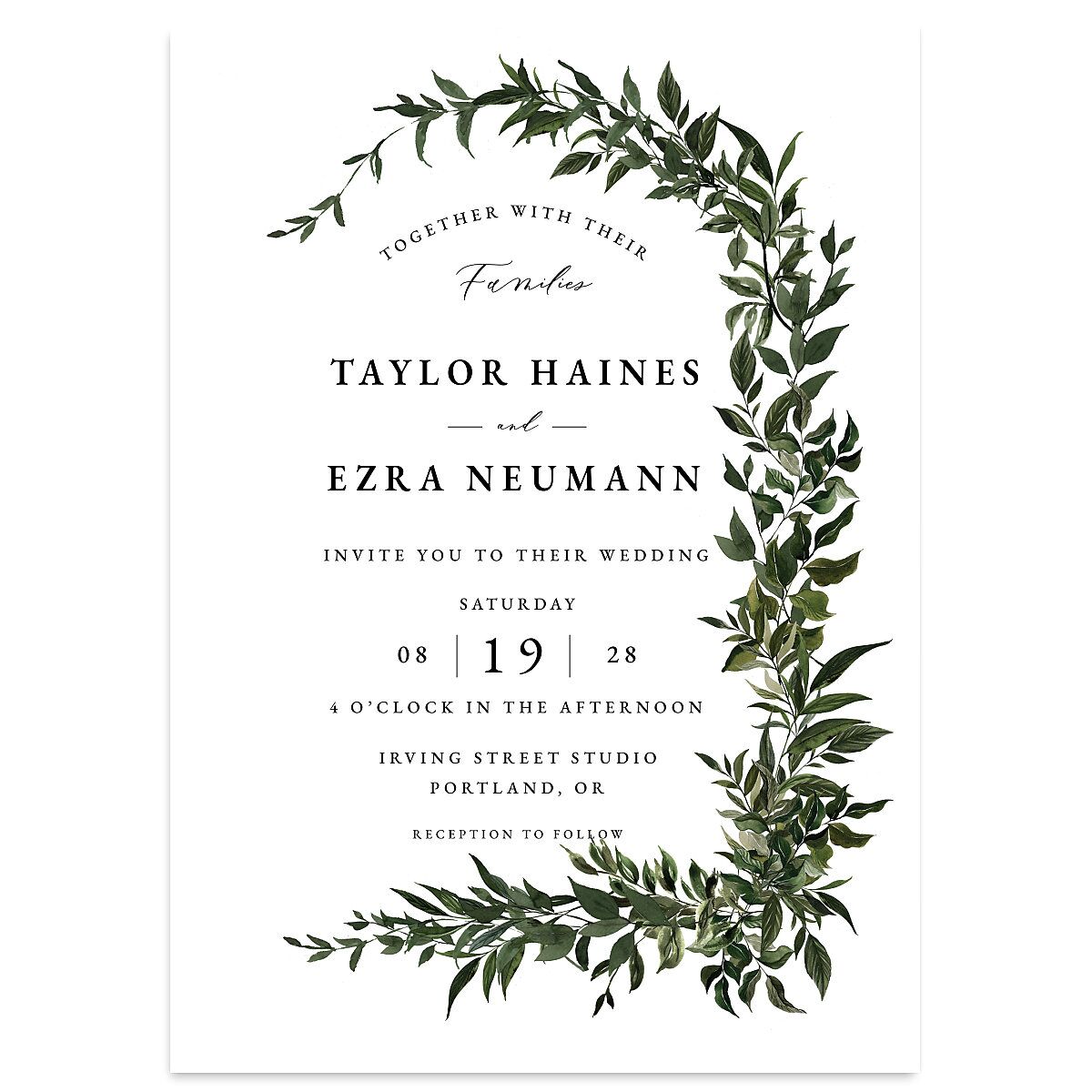 Rich Greenery Wedding Invitations