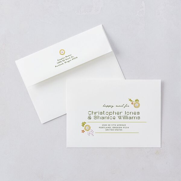 Wildflower Nouveau Wedding Invitations Dark Camo Signature Blank No Standard