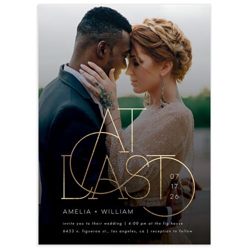 Ornate Love Song Wedding Invitations Gold Red Clay Signature Blank No