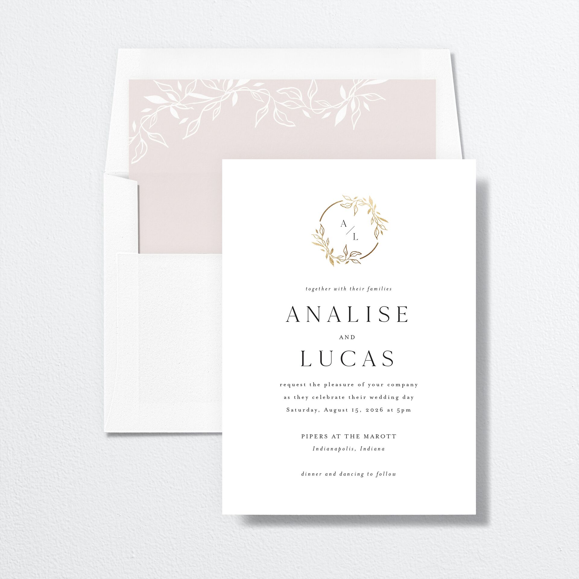 Monogram Leaves Standard Envelope Liners — view 1
