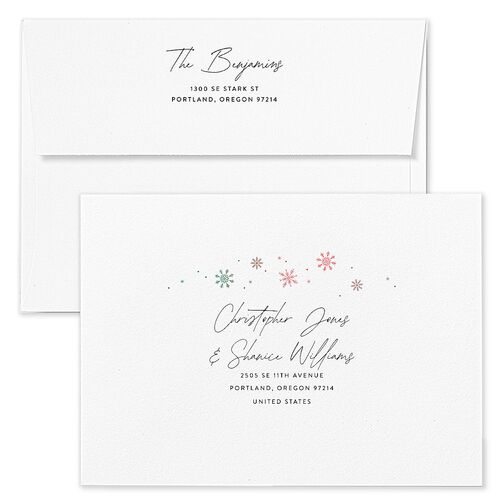 Retro Holiday Holiday Card Envelopes Blue Malibu Both Recipient and Return Addresses Standard Signature
