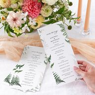 Woodsy Ferns Wedding Program Scottish Green Signature