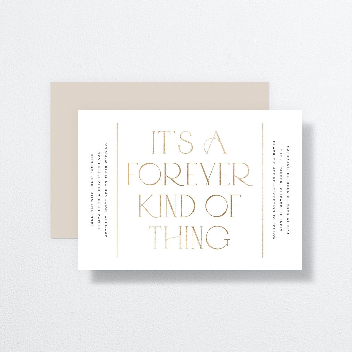 Forever Thing Wedding Invitations Gold Pure White Signature No