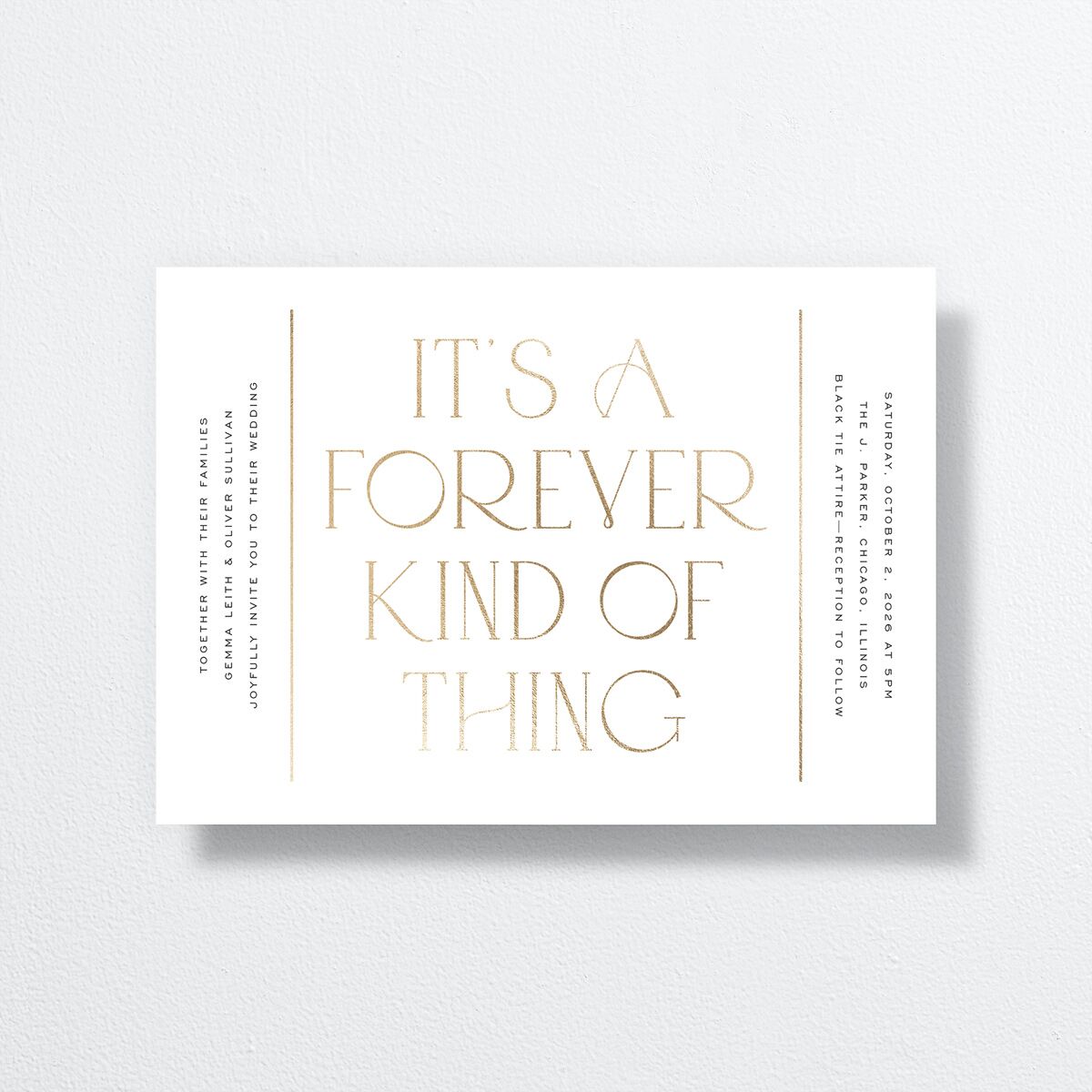 Forever Thing Wedding Invitations Gold Pure White Signature No