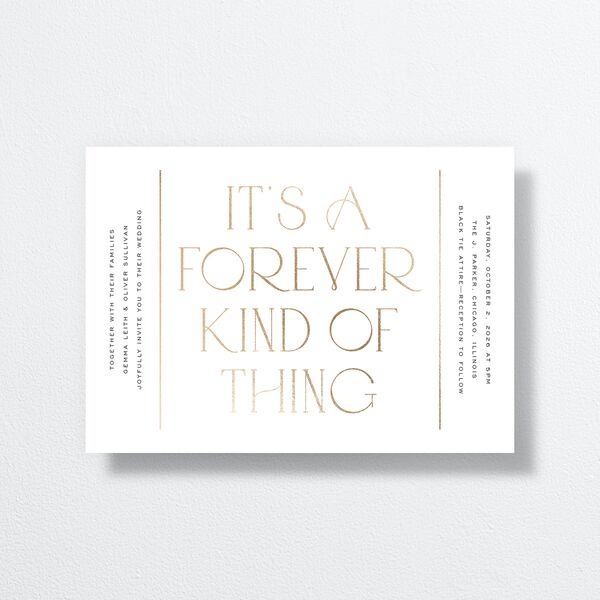 Forever Thing Wedding Invitations Gold Pure White Signature No