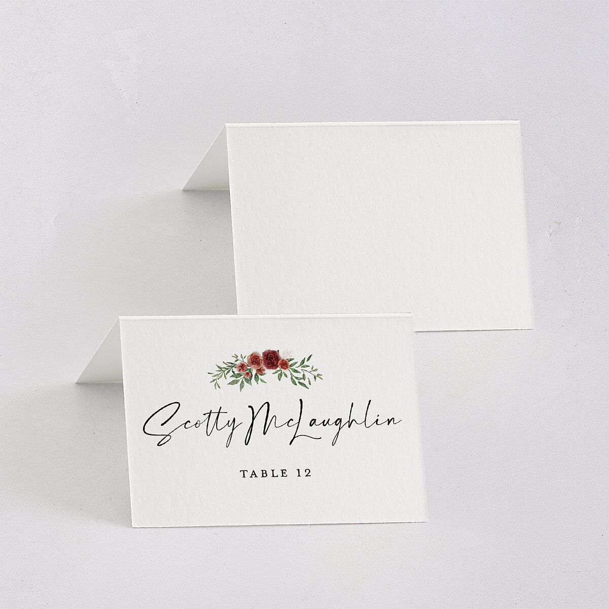 Floral Arc Place Cards Merlot Signature