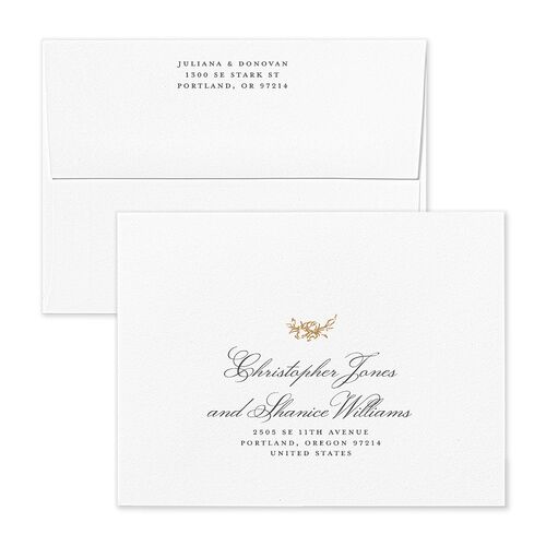 Medieval Castle Storybook Save the Date Petite Card Envelopes White Almond Both Recipient and Return Addresses Signature Standard