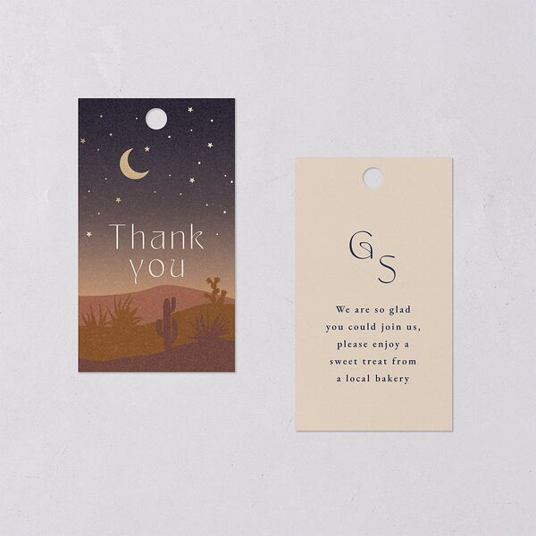 Desert Moon Favor Gift Tags Gold Dark Navy Signature