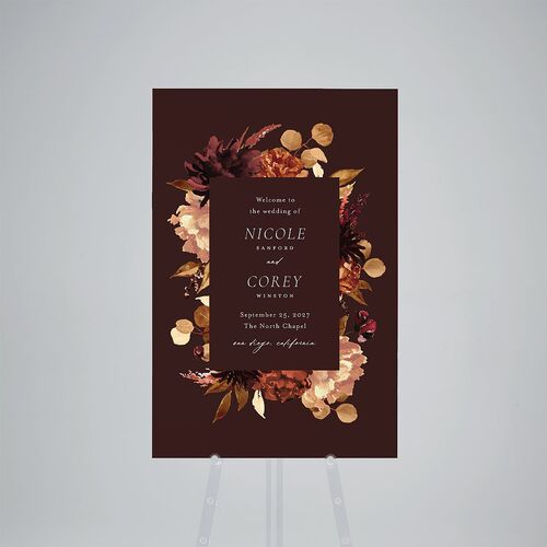 Timeless Bouquet Standard Welcome Sign Large Chocolate Standard Indoor Foam Core L Welcome