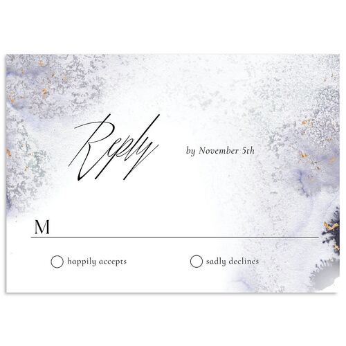 Painted Ethereal Wedding Response Cards Jewel Purple Signature