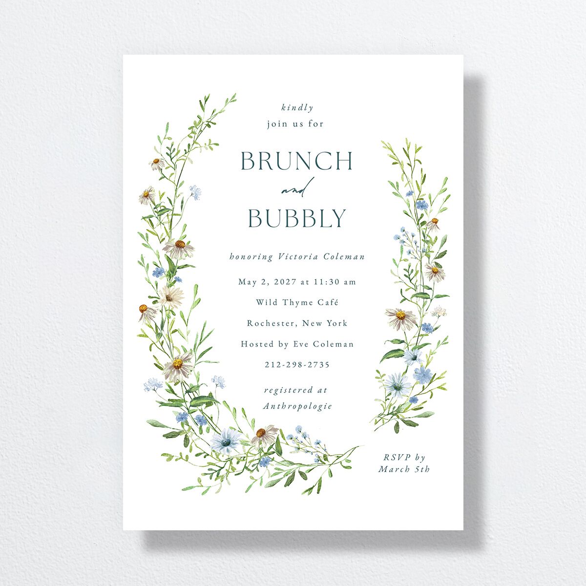 Wildflower Border Bridal Shower Invitations Stream Signature Standard