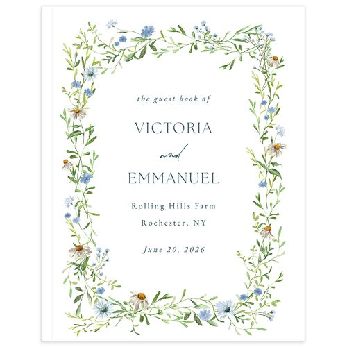 Wildflower Border Wedding Guest Book Stream