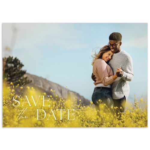 Wildflower Border Save The Date Cards Stream Signature smooth No Standard