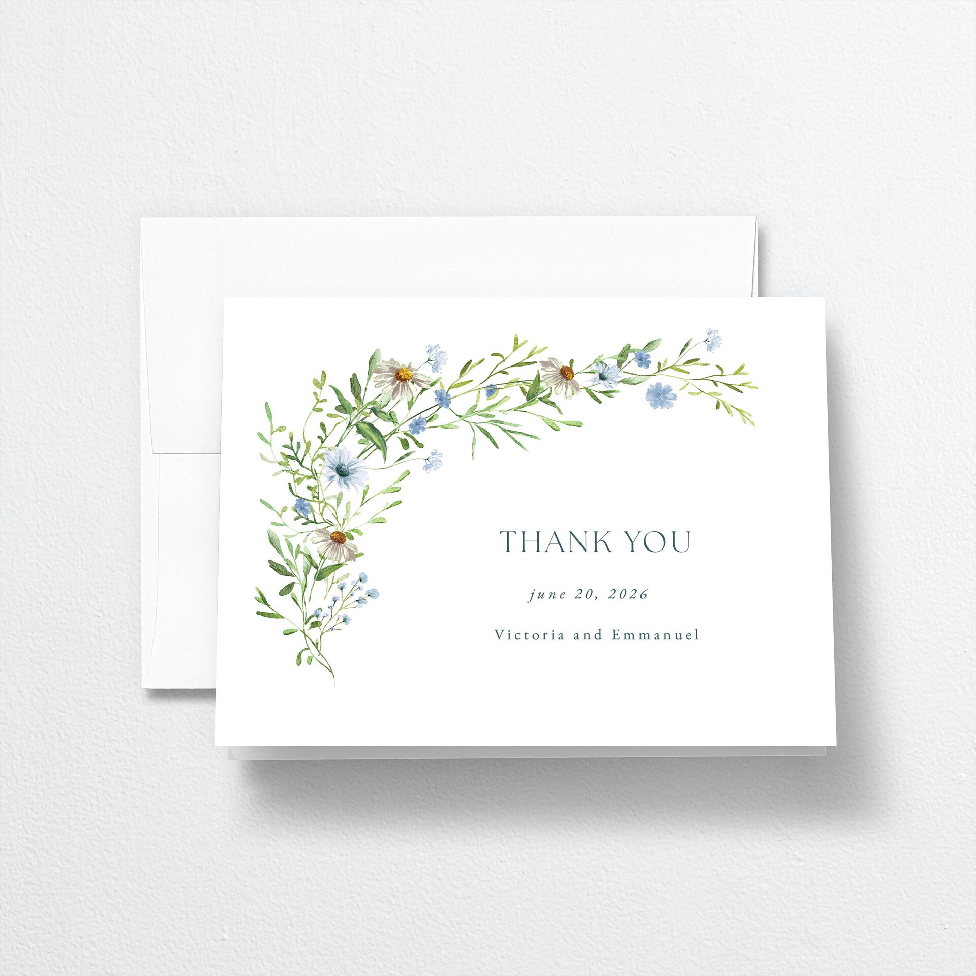 Wildflower Border Thank You Cards — view 1