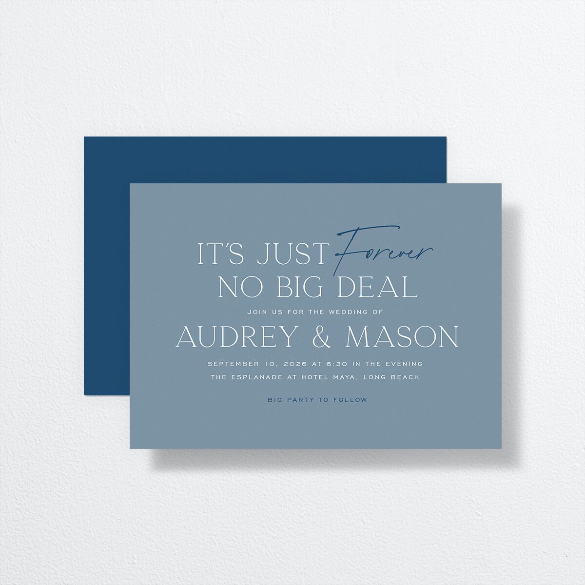 No Big Deal Wedding Invitations front-and-back